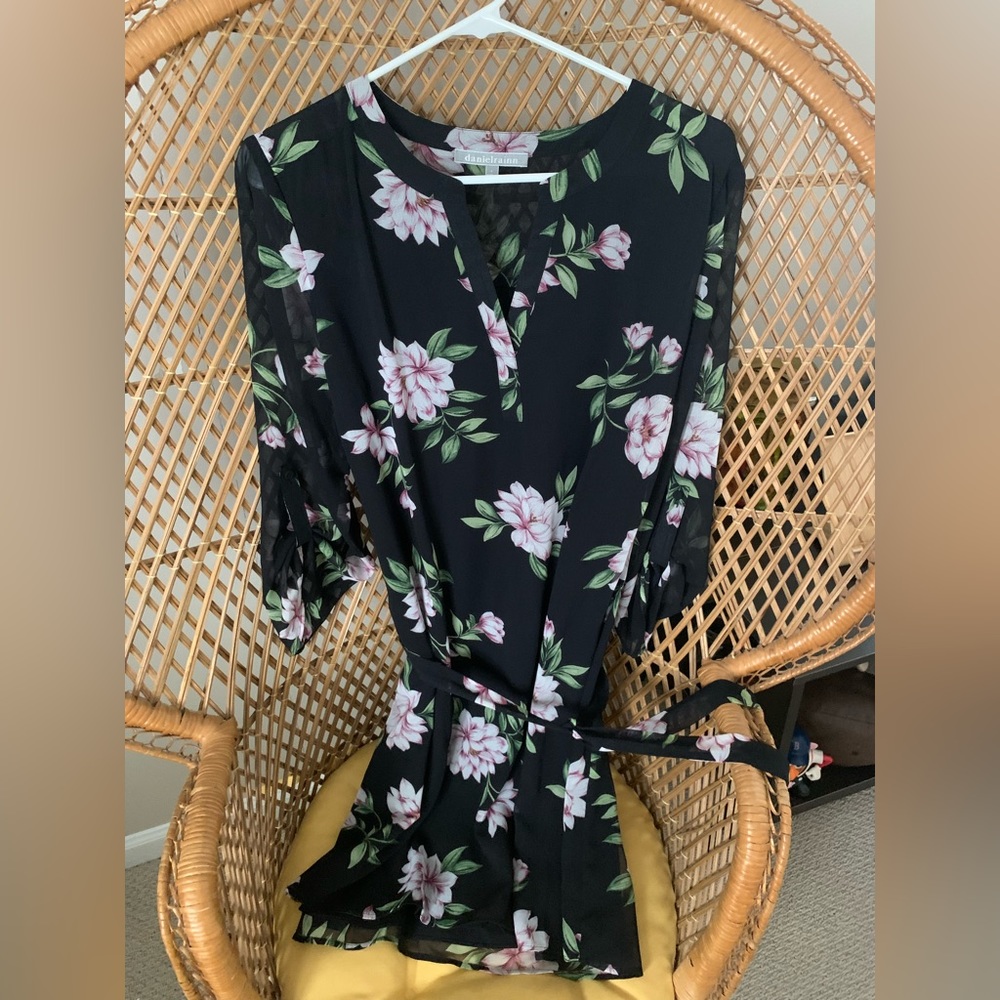 NWOT - Daniel Rainn - Black Dress with Flowers
